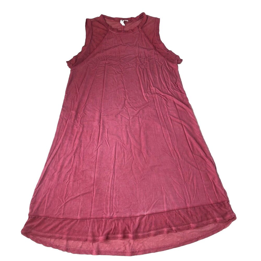 Cable & Gauge Women's Tank Dress Mesh Detail Rose Pink Tag Size Medium